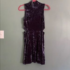 Tops shop blue velvet dress